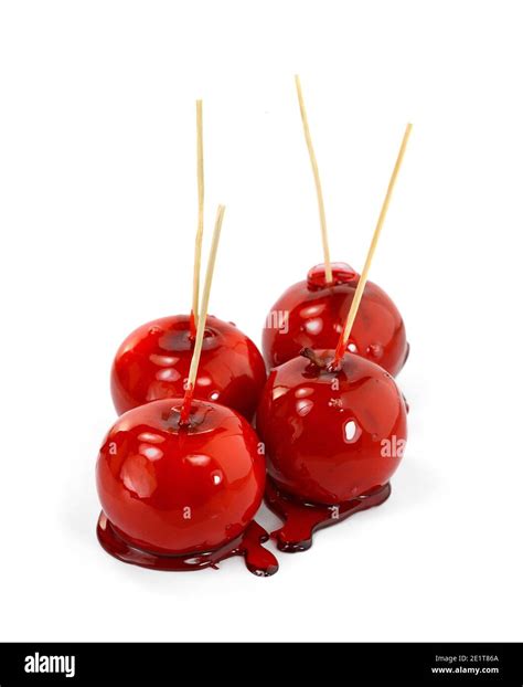 Toffee Apple Isolated On White Background Stock Photo Alamy