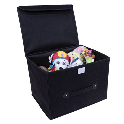 Boîte de rangement pliable en tissu avec poignée Colour black Fr