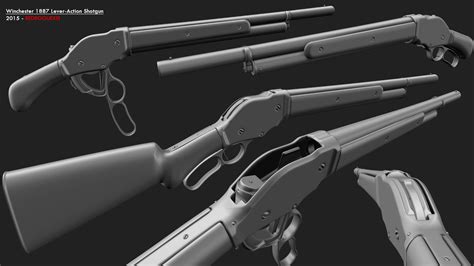 Winchester Model 1887 Lever-Action Shotgun by redroguexiii on DeviantArt