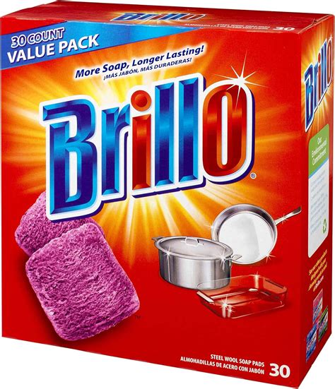 Brillo Steel Wool Soap Pads Jumbo Red 30 Count Mx Salud