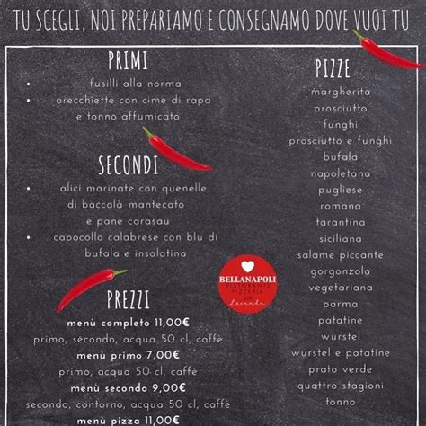 Speisekarte Von Ristorante Pizzeria Bella Napoli Con Locanda Vigevano