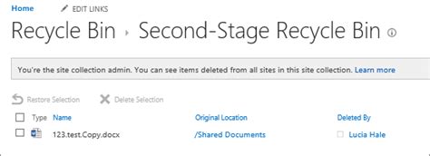 Manage The Recycle Bin Of A Sharepoint Site Sharepoint