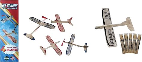 Balsa Wood Airplane Gliders And Propeller Plane Toys Set