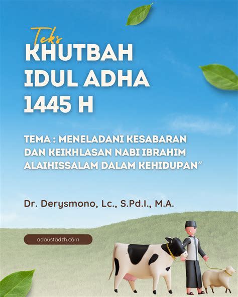 Teks Khutbah Idul Adha H Meneladani Kesabaran Dan Keikhlasan Nabi