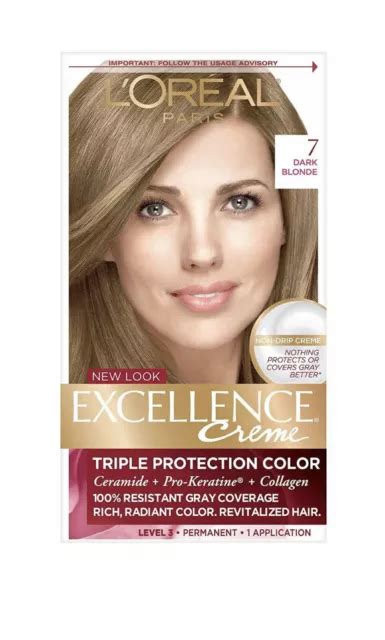 LOREAL PARIS EXCELLENCE Creme Permanent Hair Color 7 Dark Blonde 12