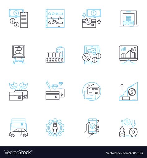 Financial Returns Linear Icons Set Profitability Vector Image