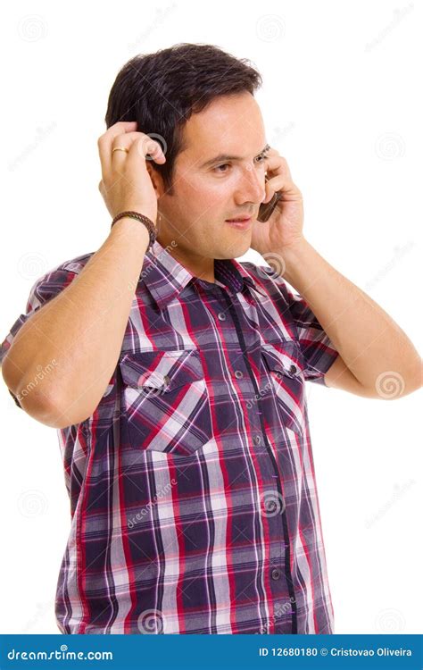 Young Casual Man On The Phone Stock Photo Image Of Single Internet