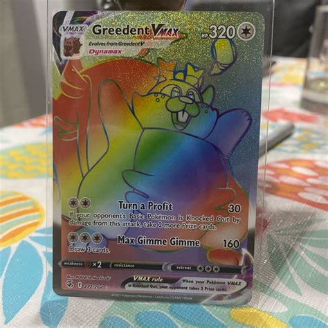 Pokemon Toys Greedent Vmax 272264 Fusion Strike Nm Full Art Secret