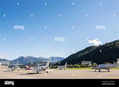 Switzerland Canton Ticino Lugano Agno Airport Stock Photo Alamy