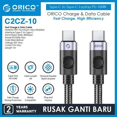 Jual Orico Type C To Type C Pd W Fast Charge Data Cable Cm C Cz