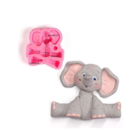 Molde De Silicone Elefante Elo7 Produtos Especiais