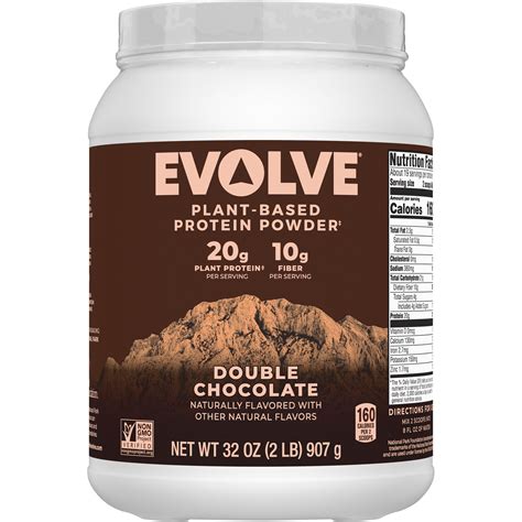 Evolve Double Chocolate Flavored Plant Based Protein Powder Smartlabel™