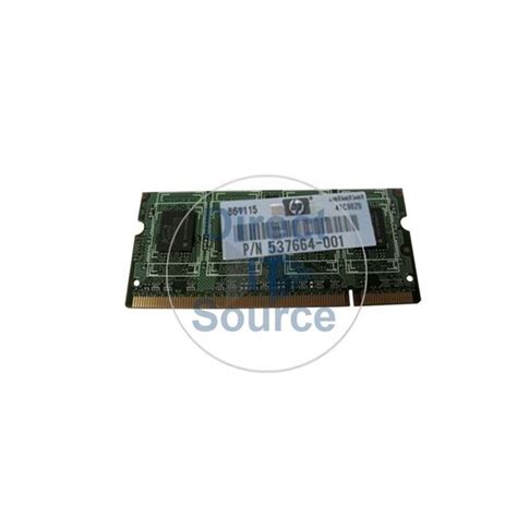 HP 537664 001 1GB DDR2 PC2 5300 NON ECC UNBUFFERED 200 Pins Memory