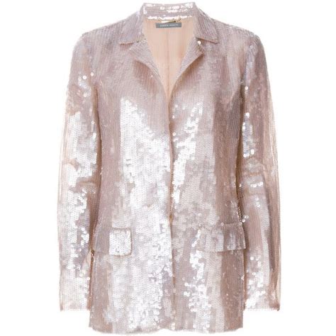 Alberta Ferretti Sequin Fitted Blazer 6 410 Liked On Polyvore