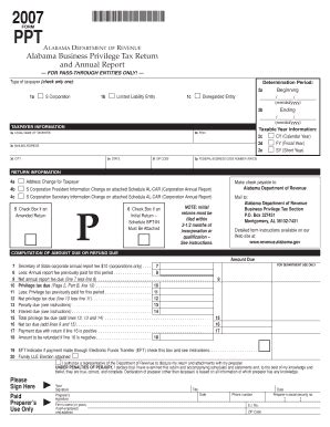 Fillable Online Revenue Alabama PPT TY 2007 Alabama Department Of