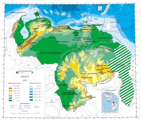 Geografía Económica De Venezuela Mapa Físico De Venezuela