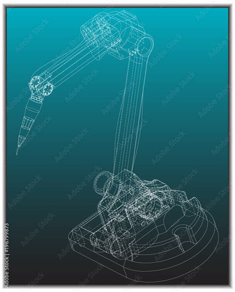 3d model of a welding robot Stock Vector | Adobe Stock