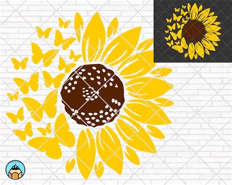 Sunflower Butterfly Svg Sunflower Svg Butterfly Svg Sunflower - Etsy