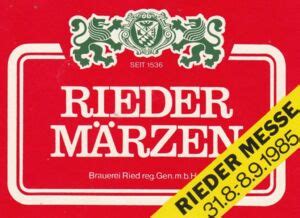 Drink Label Rieder M Rzen Brauerei Ried Austriacol At Beer