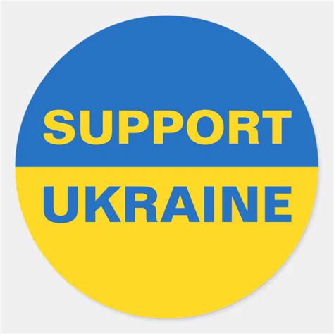 Support Ukraine Ukrainian Flag Classic Round Sticker Zazzle