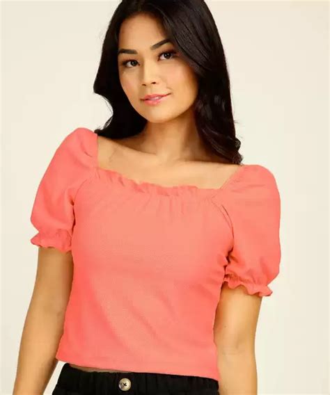 Blusas Camisetas Regatas E Mais Marisa Open Shoulder Tops Women