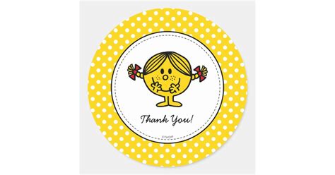 Little Miss Sunshine | Yellow Birthday Thank You Classic Round Sticker ...