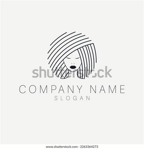 Woman Long Black Hair Logo Design Stock Vector Royalty Free