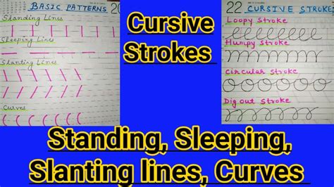 How To Practice Cursive Strokes Basic Patterns Or Strokes For Cursive