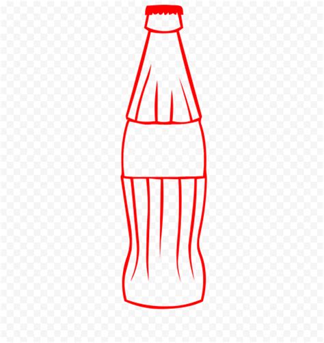 HD Red Outline Cola Coke Soda Bottle Icon PNG | Citypng