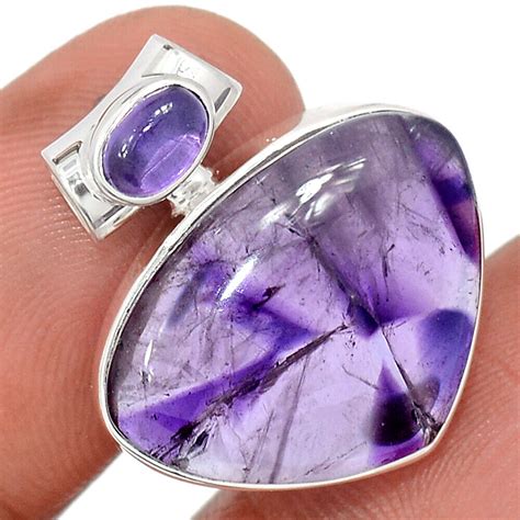 Natural Atomic Amethyst Star Amethyst Silver Pendant Jewelry