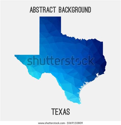 Texas Map Geometric Polygonalmosaic Styleabstract Tessellationmodern