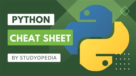 Python Cheat Sheet Studyopedia