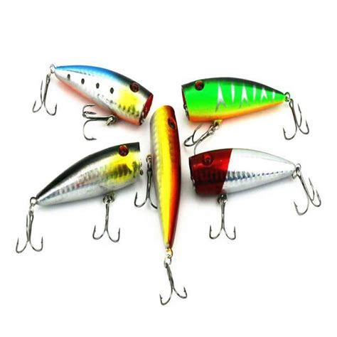 Hmoonory Pc Cm Fishing Topwater Floating Popper Poper Lure Hooks Bait