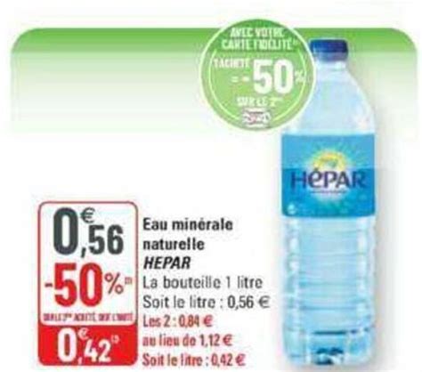 Promo Eau Min Rale Naturelle Hepar Chez G