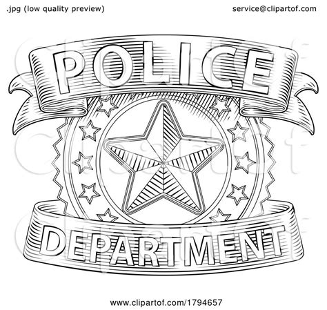 Police Badge Shield Star Sheriff Cop Crest Symbol By