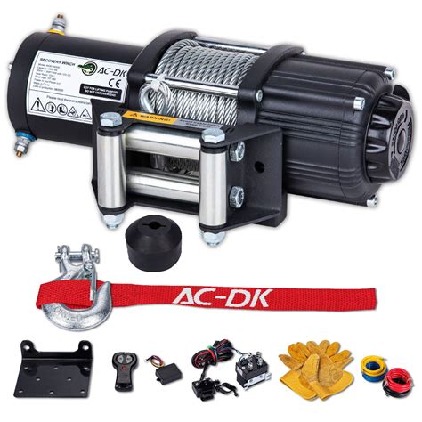 AC DK 4500 Lb Winch Steel Wire Electric ATV Winch Kit 12V Winch For