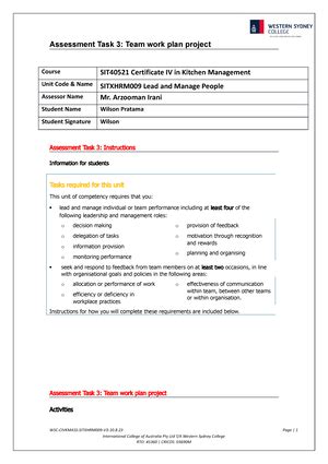 Bsbpef 501 Assessment Task 1 Assessment BSBPEF501 MANAGE PERSONAL