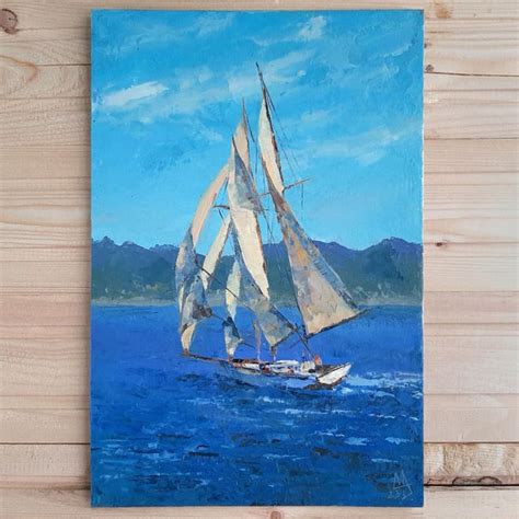 White Sailboat. Original oil painting hand painted by me. : r/awesome