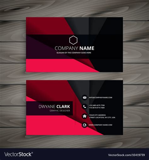 Black and red business card Royalty Free Vector Image