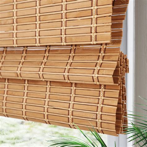 Amazon Yin Yang Cordless Blackout Bamboo Roman Shades Outdoor