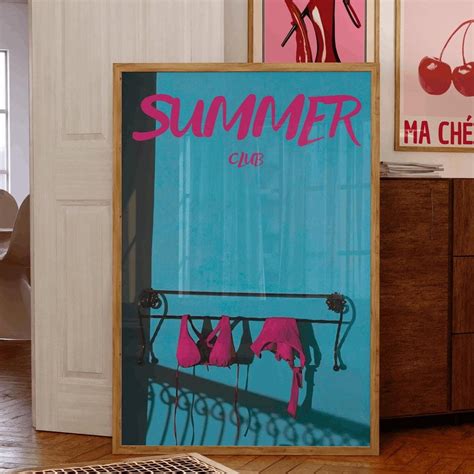 Kna Prints Summer House Poster Bikini Print Blue Wall Art Beach Poster Trendy Art Prints