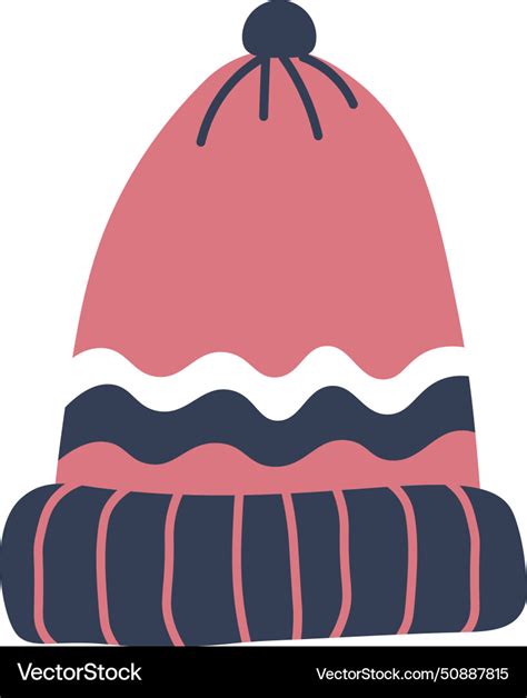 Warm Winter Hat Knitwear Clothes Apparel Vector Image