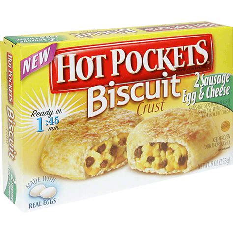 Hot Pockets Stuffed Pastries Biscuit Crust Sausage Egg Cheese Frozen Foods Ron S Supermarket