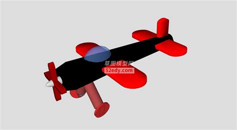 简易螺旋桨飞机su模型 Sketchup草图大师skp模型