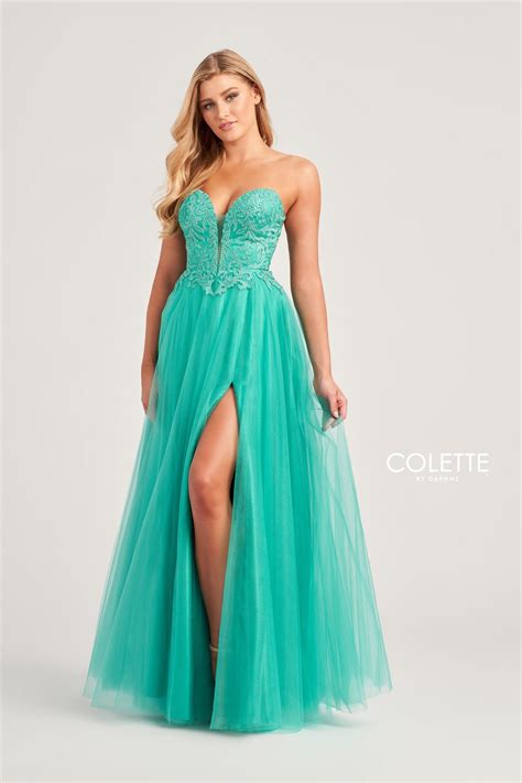 Pink Coral Colette CL5132 Long Formal Stone Accent Prom Dress for $499.
