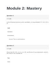 Module A Mastery Docx Module Mastery Question Pts Is The