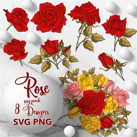 Rose Outline SVG Designs – MasterBundles