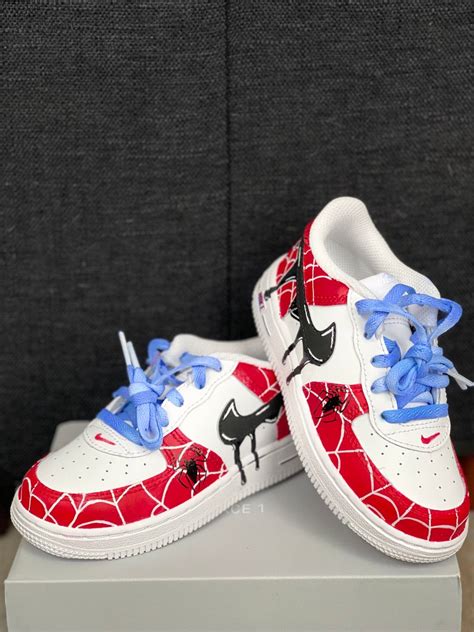 Custom Hand Painted Spiderman Air Force Shoes Etsy