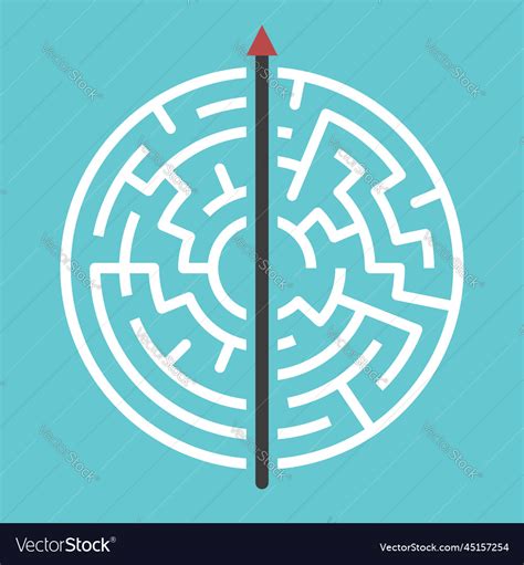 Straight Arrow Through Maze Royalty Free Vector Image