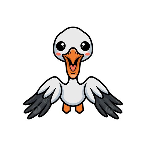 Cute Pelican Bird Cartoon Flying Design White Flat Png And Vector